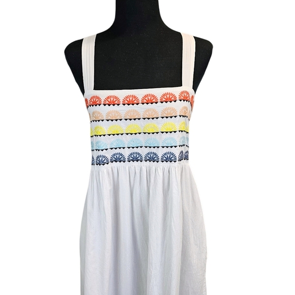 Marie Oliver Cotton Tegan Tank Maxi Dress Sz XS White Boho Chic Beach Vacation - Picture 6 of 16